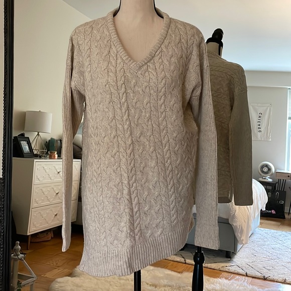Athleta Cable knit cashmere blend asymmetrical sweater - Picture 1 of 10